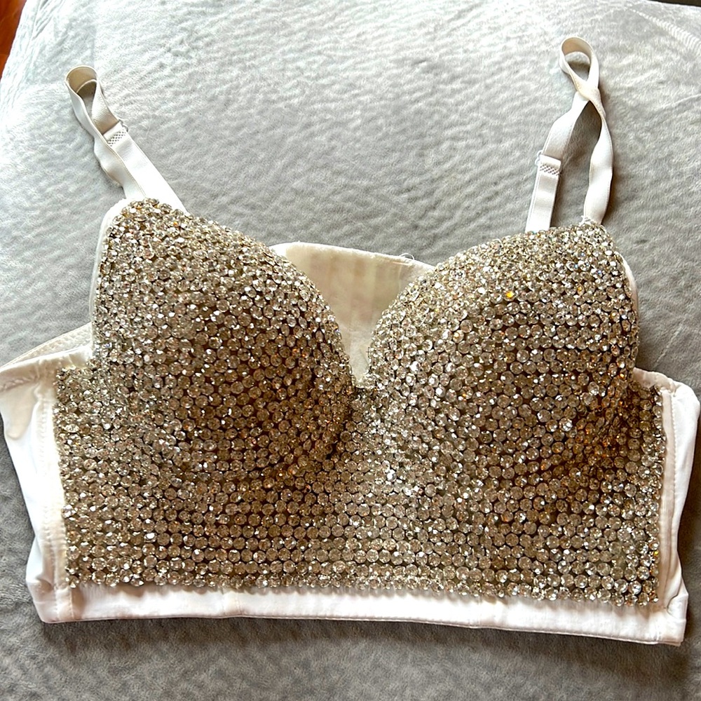 Rhinestone bustier.